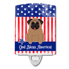 Load image into Gallery viewer, Patriotic USA Pug Brown Ceramic Night Light BB3000CNL