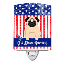 Load image into Gallery viewer, Patriotic USA Pug Fawn Ceramic Night Light BB3003CNL