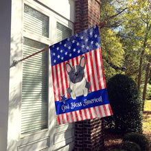 Load image into Gallery viewer, Patriotic USA French Bulldog Black White Flag Canvas House Size BB3007CHF