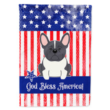 Load image into Gallery viewer, Patriotic USA French Bulldog Black White Flag Canvas House Size BB3007CHF