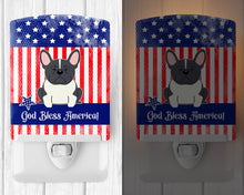 Load image into Gallery viewer, Patriotic USA French Bulldog Black White Ceramic Night Light BB3007CNL
