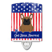 Load image into Gallery viewer, Patriotic USA French Bulldog Brown Ceramic Night Light BB3008CNL