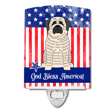 Load image into Gallery viewer, Patriotic USA Mastiff Brindle White Ceramic Night Light BB3011CNL