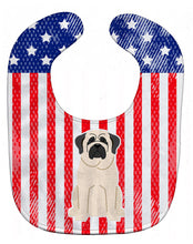 Load image into Gallery viewer, Patriotic USA Mastiff White Baby Bib BB3012BIB
