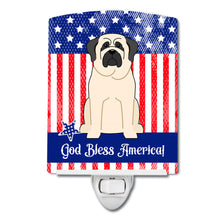 Load image into Gallery viewer, Patriotic USA Mastiff White Ceramic Night Light BB3012CNL