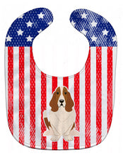 Load image into Gallery viewer, Patriotic USA Basset Hound Baby Bib BB3016BIB