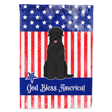 Load image into Gallery viewer, Patriotic USA Black Russian Terrier Flag Canvas House Size BB3021CHF