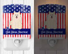 Load image into Gallery viewer, Patriotic USA Samoyed Ceramic Night Light BB3025CNL