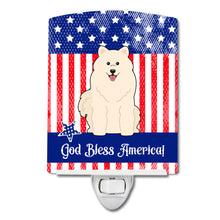 Load image into Gallery viewer, Patriotic USA Samoyed Ceramic Night Light BB3025CNL