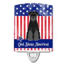 Load image into Gallery viewer, Patriotic USA Standard Schnauzer Black Ceramic Night Light BB3027CNL