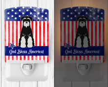 Load image into Gallery viewer, Patriotic USA Standard Schnauzer Salt and Pepper Ceramic Night Light BB3028CNL