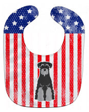 Load image into Gallery viewer, Patriotic USA Standard Schnauzer Black Grey Baby Bib BB3029BIB