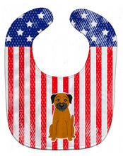 Load image into Gallery viewer, Patriotic USA Border Terrier Baby Bib BB3034BIB
