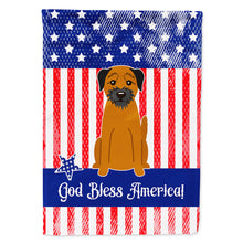 Load image into Gallery viewer, Patriotic USA Border Terrier Flag Canvas House Size BB3034CHF