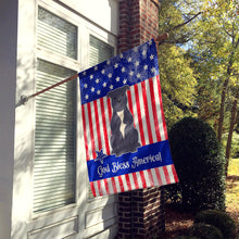 Load image into Gallery viewer, Patriotic USA Staffordshire Bull Terrier Blue Flag Canvas House Size BB3041CHF