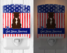 Load image into Gallery viewer, Patriotic USA Staffordshire Bull Terrier Chocolate Ceramic Night Light BB3043CNL