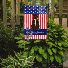 Load image into Gallery viewer, Patriotic USA Staffordshire Bull Terrier Chocolate Garden Flag - Outdoor Decorative Yard Flag BB3043GF
