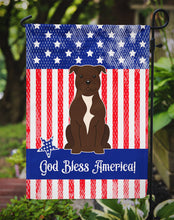 Load image into Gallery viewer, Patriotic USA Staffordshire Bull Terrier Chocolate Garden Flag - Outdoor Decorative Yard Flag BB3043GF