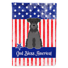 Load image into Gallery viewer, Patriotic USA Miniature Schanuzer Black Flag Canvas House Size BB3046CHF
