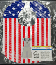 Load image into Gallery viewer, Patriotic USA Miniature Schanuzer White Baby Bib BB3048BIB