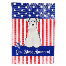 Load image into Gallery viewer, Patriotic USA Miniature Schanuzer White Flag Canvas House Size BB3048CHF