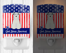 Load image into Gallery viewer, Patriotic USA Miniature Schanuzer White Ceramic Night Light BB3048CNL