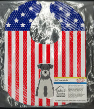 Load image into Gallery viewer, Patriotic USA Miniature Schanuzer Salt and Pepper Baby Bib BB3049BIB