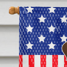 Load image into Gallery viewer, Patriotic USA Chocolate Labrador Flag Canvas House Size BB3051CHF