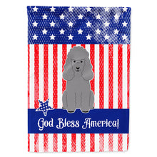 Load image into Gallery viewer, Patriotic USA Poodle Silver Flag Canvas House Size BB3063CHF