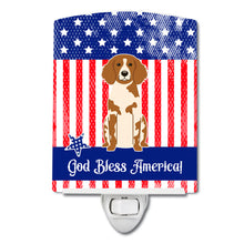 Load image into Gallery viewer, Patriotic USA Brittany Spaniel Ceramic Night Light BB3067CNL