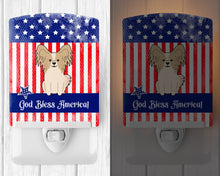Load image into Gallery viewer, Patriotic USA Papillon Sable White Ceramic Night Light BB3072CNL