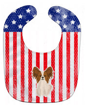 Load image into Gallery viewer, Patriotic USA Papillon Red White Baby Bib BB3073BIB