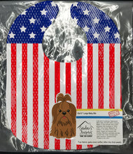 Load image into Gallery viewer, Patriotic USA Shih Tzu Silver Chocolate Baby Bib BB3081BIB