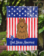 Load image into Gallery viewer, Patriotic USA Shih Tzu Silver Chocolate Garden Flag - Outdoor Decorative Yard Flag