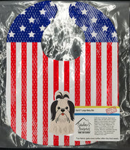 Load image into Gallery viewer, Patriotic USA Shih Tzu Black White Baby Bib BB3083BIB
