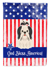 Load image into Gallery viewer, Patriotic USA Shih Tzu Black White Garden Flag - Outdoor Decorative Yard Flag
