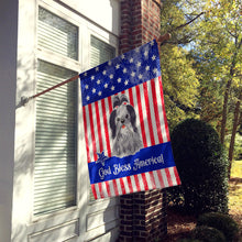 Load image into Gallery viewer, Patriotic USA Shih Tzu Black Silver Flag Canvas House Size