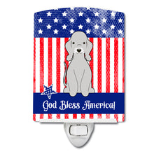Load image into Gallery viewer, Patriotic USA Bedlington Terrier Blue Ceramic Night Light BB3085CNL