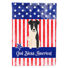 Load image into Gallery viewer, Patriotic USA Smooth Fox Terrier Flag Canvas House Size BB3093CHF
