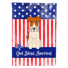 Load image into Gallery viewer, Patriotic USA Wire Fox Terrier Flag Canvas House Size BB3096CHF