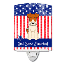 Load image into Gallery viewer, Patriotic USA Wire Fox Terrier Ceramic Night Light BB3096CNL