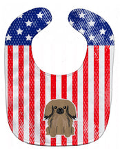 Load image into Gallery viewer, Patriotic USA Pekingnese Tan Baby Bib BB3097BIB