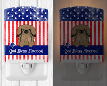 Load image into Gallery viewer, Patriotic USA Pekingnese Tan Ceramic Night Light BB3097CNL