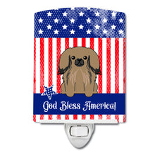 Load image into Gallery viewer, Patriotic USA Pekingnese Tan Ceramic Night Light BB3097CNL