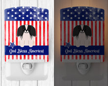 Load image into Gallery viewer, Patriotic USA Pekingnese Black White Ceramic Night Light BB3100CNL