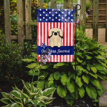Load image into Gallery viewer, Patriotic USA Pekingnese Cream Garden Flag - Outdoor Decorative Yard Flag