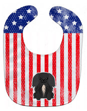 Load image into Gallery viewer, Patriotic USA Pekingnese Black Baby Bib BB3102BIB