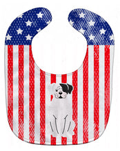 Load image into Gallery viewer, Patriotic USA White Boxer Cooper Baby Bib BB3109BIB