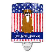 Load image into Gallery viewer, Patriotic USA Flashy Fawn Boxer Ceramic Night Light BB3111CNL