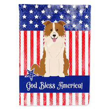 Load image into Gallery viewer, Patriotic USA Border Collie Red White Flag Canvas House Size BB3114CHF